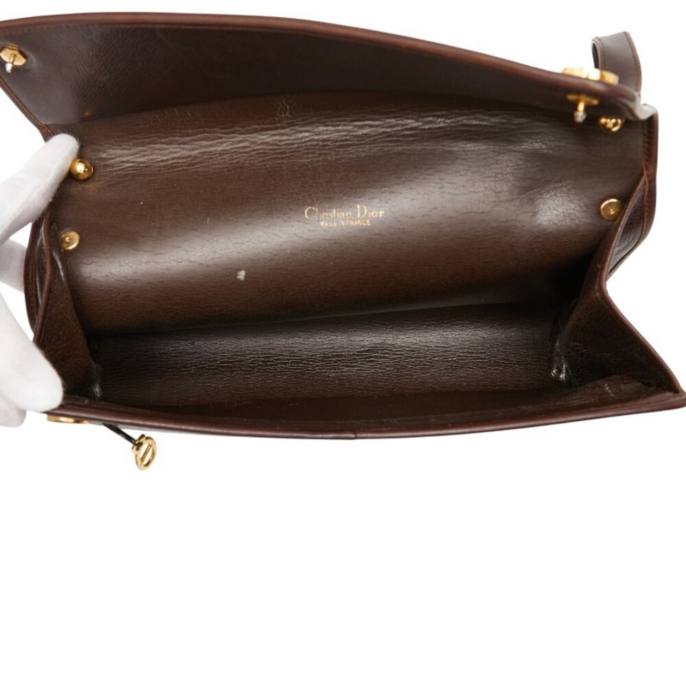 CHRISTIAN DIOR Brown Leather Shoulder Bag - Picture 8 of 10